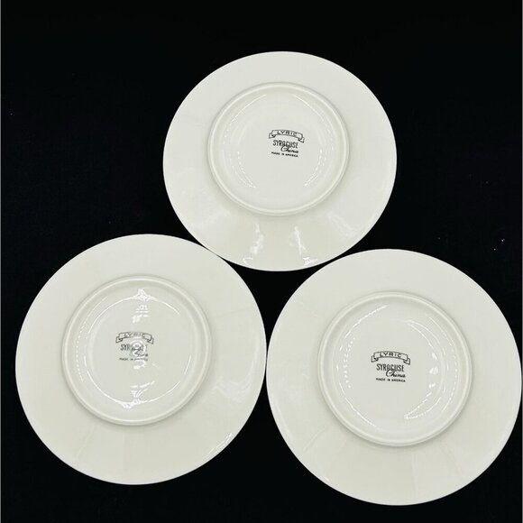 Syracuse China Lyric 5 7/8" Saucer Set of 3 Made in USA Vintage - Picture 6 of 10